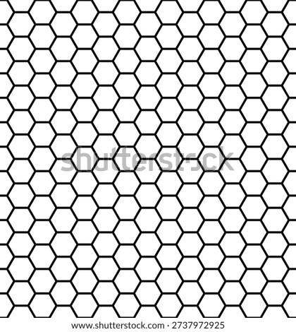 Seamless black honeycomb hexagon geometric pattern on transparent background. Vector illustration for modern web design backgrounds, technical infographics, tech-themed branding, and textile or wallpaper prints