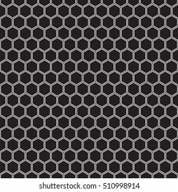 Seamless black honeycomb hexagon pattern. Vector image.