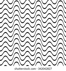 Seamless black irregular wavy line pattern vector illustration