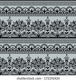 Seamless Black Lace Pattern.