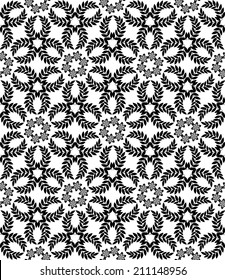 seamless black lace pattern on a white background