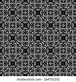 seamless black lace pattern on a white background
