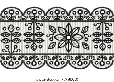 Seamless black lace stripe pattern