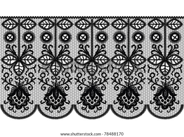 Seamless Black Lace Stripe Pattern Stock Vector (Royalty Free) 78488170 ...