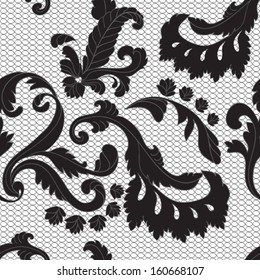seamless black lacy pattern