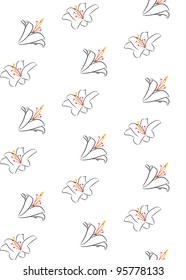 seamless from black lily on white background