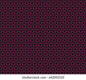 Seamless black and magenta pink hexagonal pattern vector
