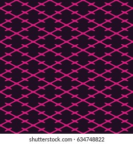 Seamless black and magenta pink japanese isometric kimono textile pattern vector
