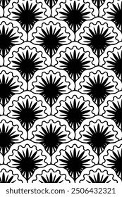 Nahtloses Schwarz modernes Blumenmuster, endloses abstraktes Design.