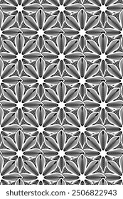 Seamless Black modern floral pattern, endless abstract design
