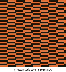 Seamless Black And Orange Op Art Rectangle Pattern Vector