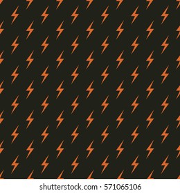 Seamless black and orange thunderbolt sign diagonal pattern vector