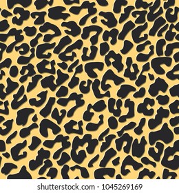 Seamless black and orange volume leopard print animal pattern vector