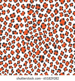 Seamless black orange and white leopard animal pattern design vector