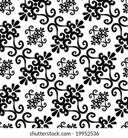 Seamless Black Ornament Vector Pattern Stock Vector (Royalty Free ...
