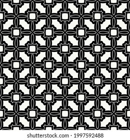 Seamless black ornament. Vector same connected shapes.