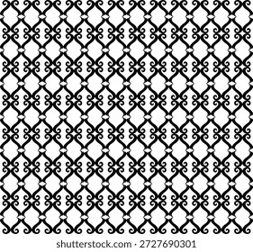 Nahtloses schwarzes Dekormuster: Professionelle Arabesque Gitter-Vektorgrafik mit symmetrischem Motiv für Luxusdekor und Textildrucke