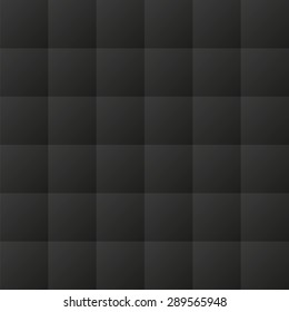 Seamless black padded upholstery vector pattern texture