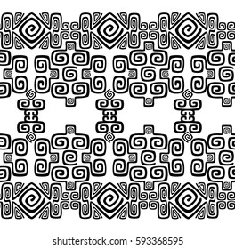 Seamless black pattern in american Indian style. EPS10 vector illustration