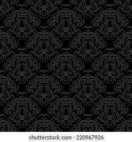 Seamless black pattern with decorative design