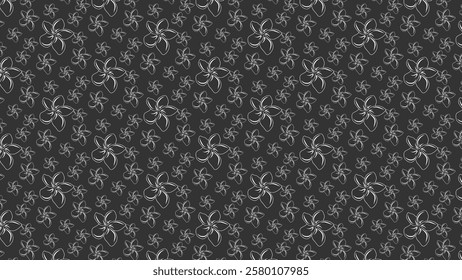 Seamless Black Pattern With Elegant White Floral Motifs for Design Projects