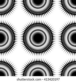 Seamless black pattern on a white background