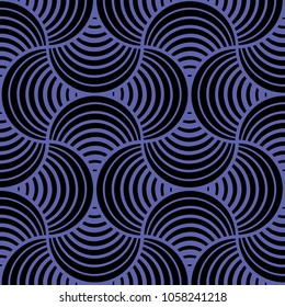Seamless Black Petals Ultra Violet Purple Background Two-Tone Vector Pattern