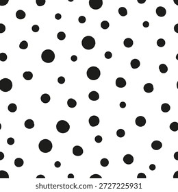 
Seamless black polka dots fabric design pattern