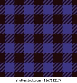 Seamless black and purple lumberjack plaid check textile pattern vector