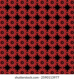seamless black and red flower pattern design 
