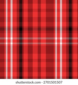 Seamless Black and Red Plaid Pattern Design