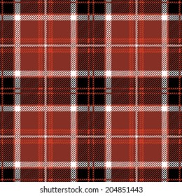 Seamless Black And Red Tartan Shirt Design