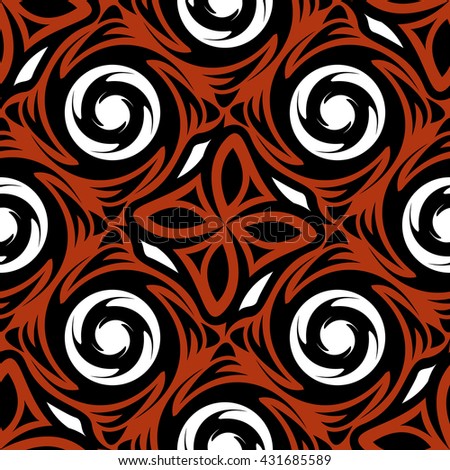 Seamless black, red, white, elements background