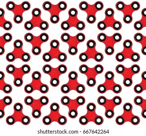 Seamless black red and white fidget spinners pattern vector