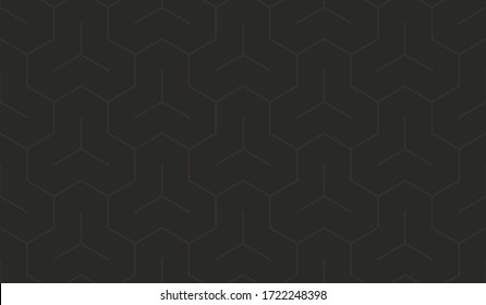 Seamless black slim tridents outline geometric pattern vector