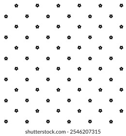 Seamless black small flowers on white background pattern