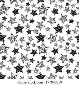 seamless black star pattern vector 