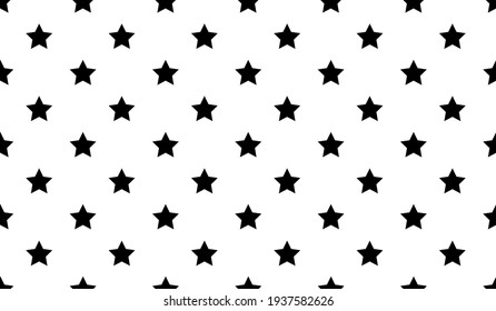 seamless black star sign pattern on white background. Vector EPS10
