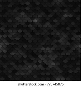 Seamless black texture of fabric with sequins
