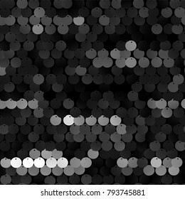 Seamless Black Texture Of Fabric With Sequins