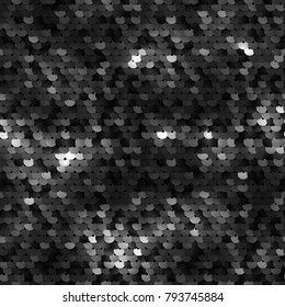 Seamless black texture of fabric with sequins svg