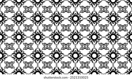 
Seamless Black Thai Pattern for textiles, book covers, fabric patterns, pillow cases, curtain patterns.