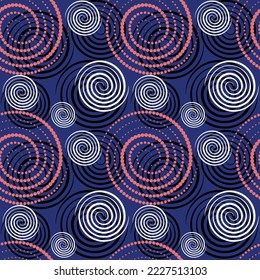 Seamless, black thick halftone dotted circle speed lines. Abstract geometric shape motion. Design elements for textile prints, wrapping papers