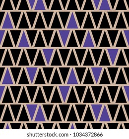 Seamless Black Ultra Violet Triangle Brown Paper Structure Background Vector Pattern