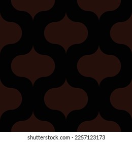 seamless black victorian geometric pattern with brown mosaic ornament