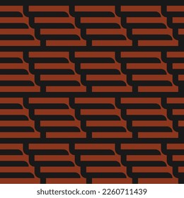 patrón geométrico victoriano negro sin inconvenientes con adorno de mosaico naranja