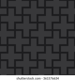 Seamless Black Vintage Plus Outline Pattern Vector