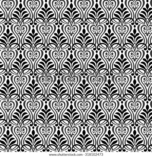 Seamless Black Wallpaper Pattern Stock Vector (Royalty Free) 318102473