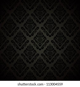 Seamless black wallpaper - style retro