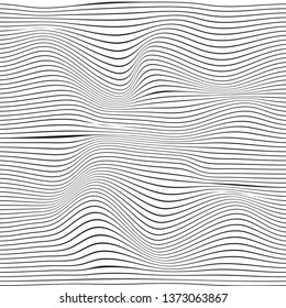 seamless black wave pattern illustration, vector